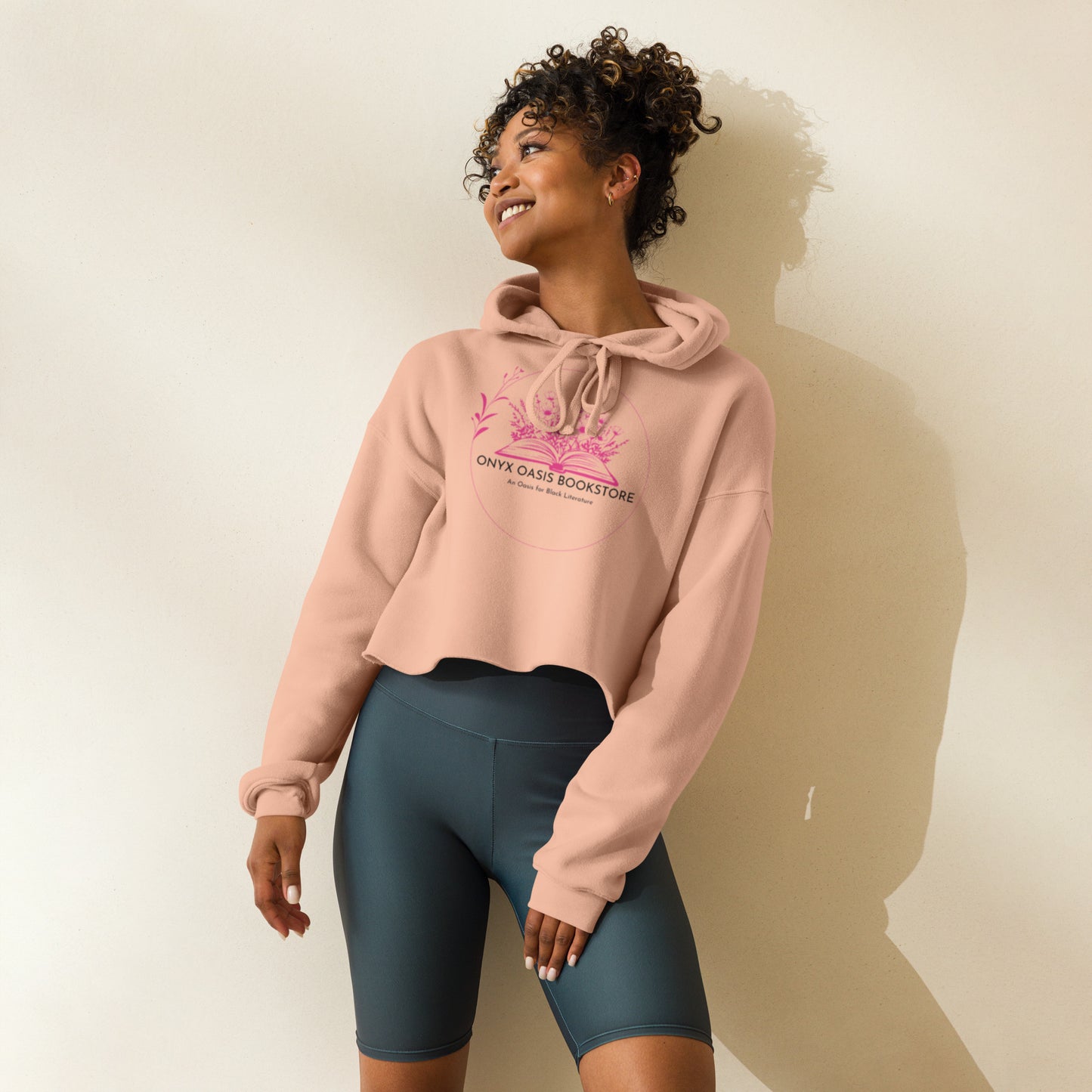 Onyx Oasis Bookstore Logo Crop Hoodie