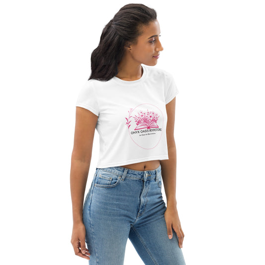 Onyx Oasis Bookstore Logo Crop Tee