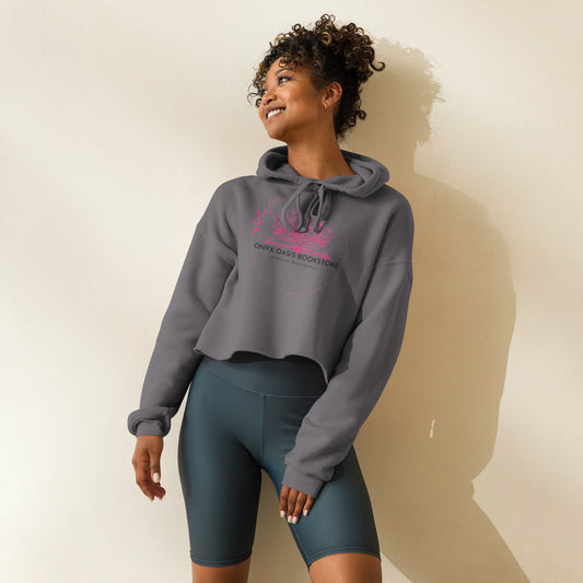 Onyx Oasis Bookstore Logo Crop Hoodie